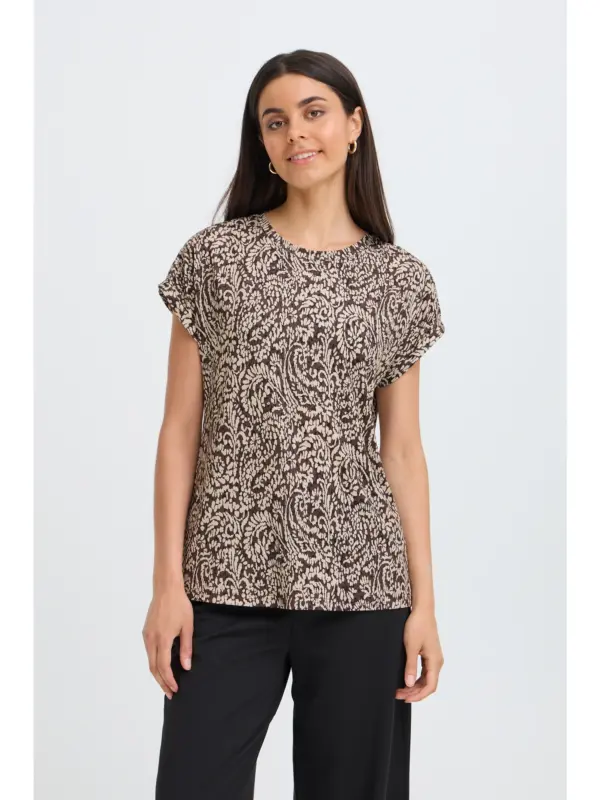 Fransa FRSEEN TEE 1 T-shirt Aura Bloom Hot Fudge