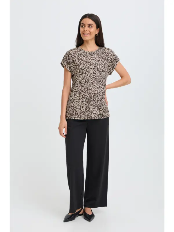 Fransa FRSEEN TEE 1 T-shirt Aura Bloom Hot Fudge