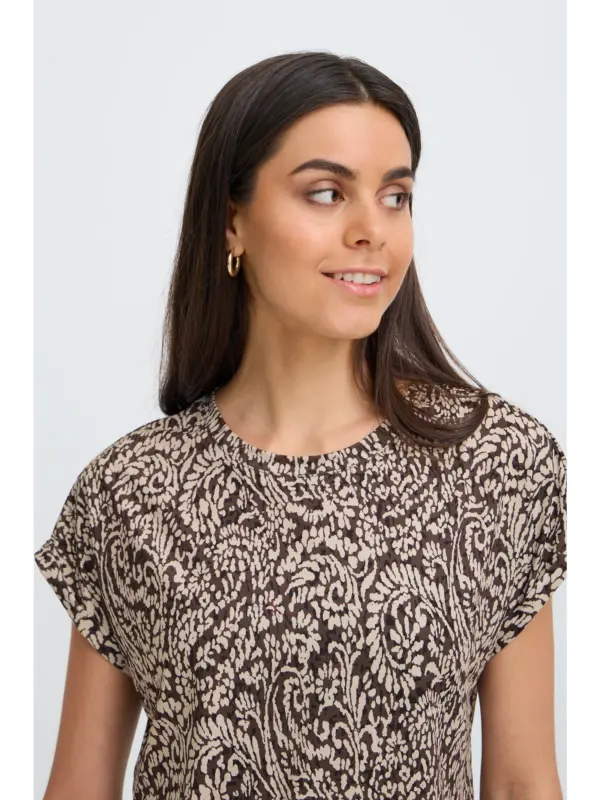Fransa FRSEEN TEE 1 T-shirt Aura Bloom Hot Fudge