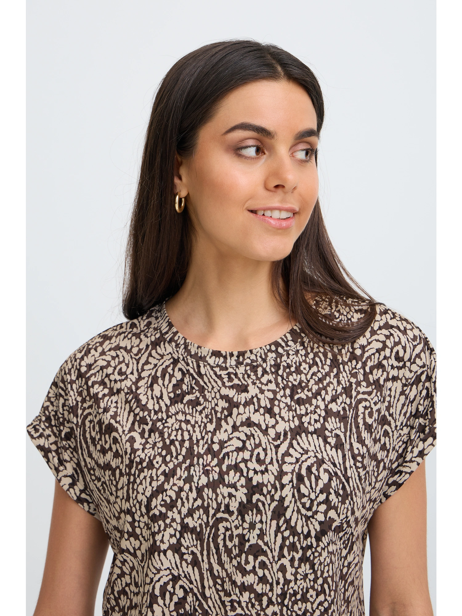 Fransa FRSEEN TEE 1 T-shirt Aura Bloom Hot Fudge