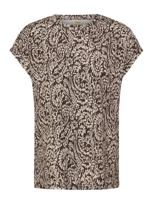 Fransa FRSEEN TEE 1 T-shirt Aura Bloom Hot Fudge