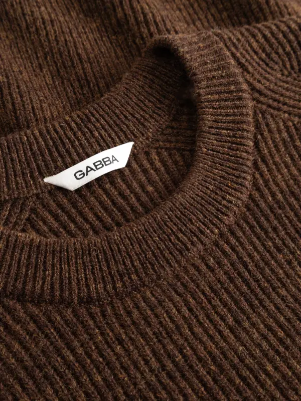GABBA Adriel O-Neck Lume Knit Brown Slate