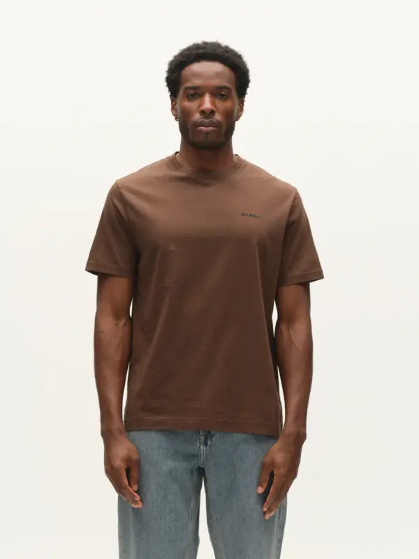 GABBA Dune Logo SS GOTS T-Shirt Brown Slate