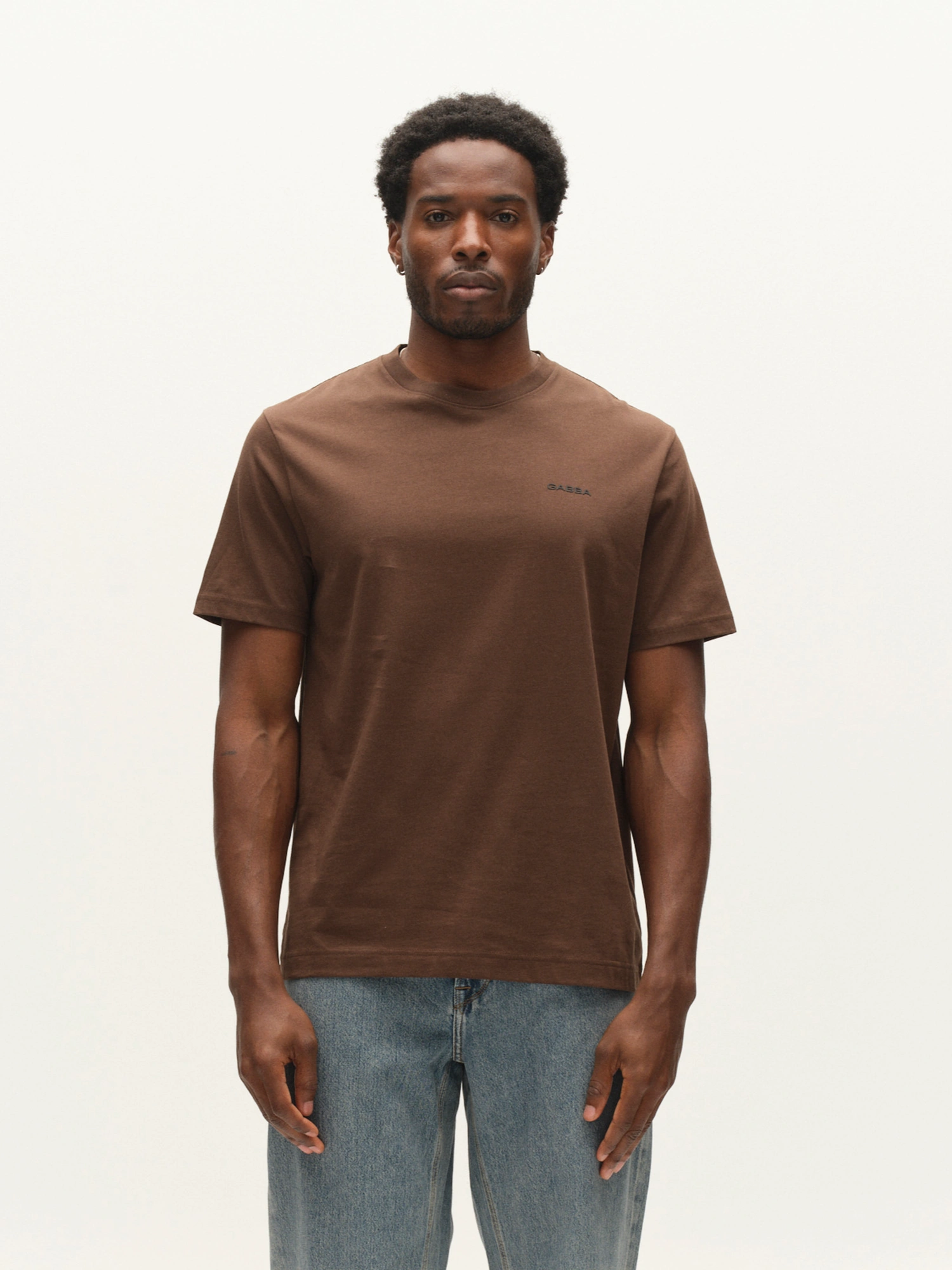 GABBA Dune Logo SS GOTS T-Shirt Brown Slate