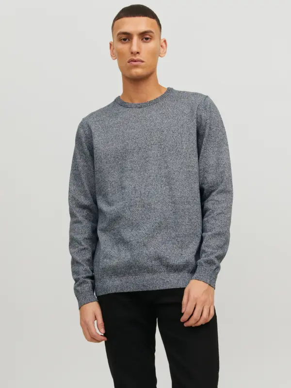 Jack & Jones JJEBASIC KNIT CREW NECK NOOS Pullover Navy Blazer Twisted