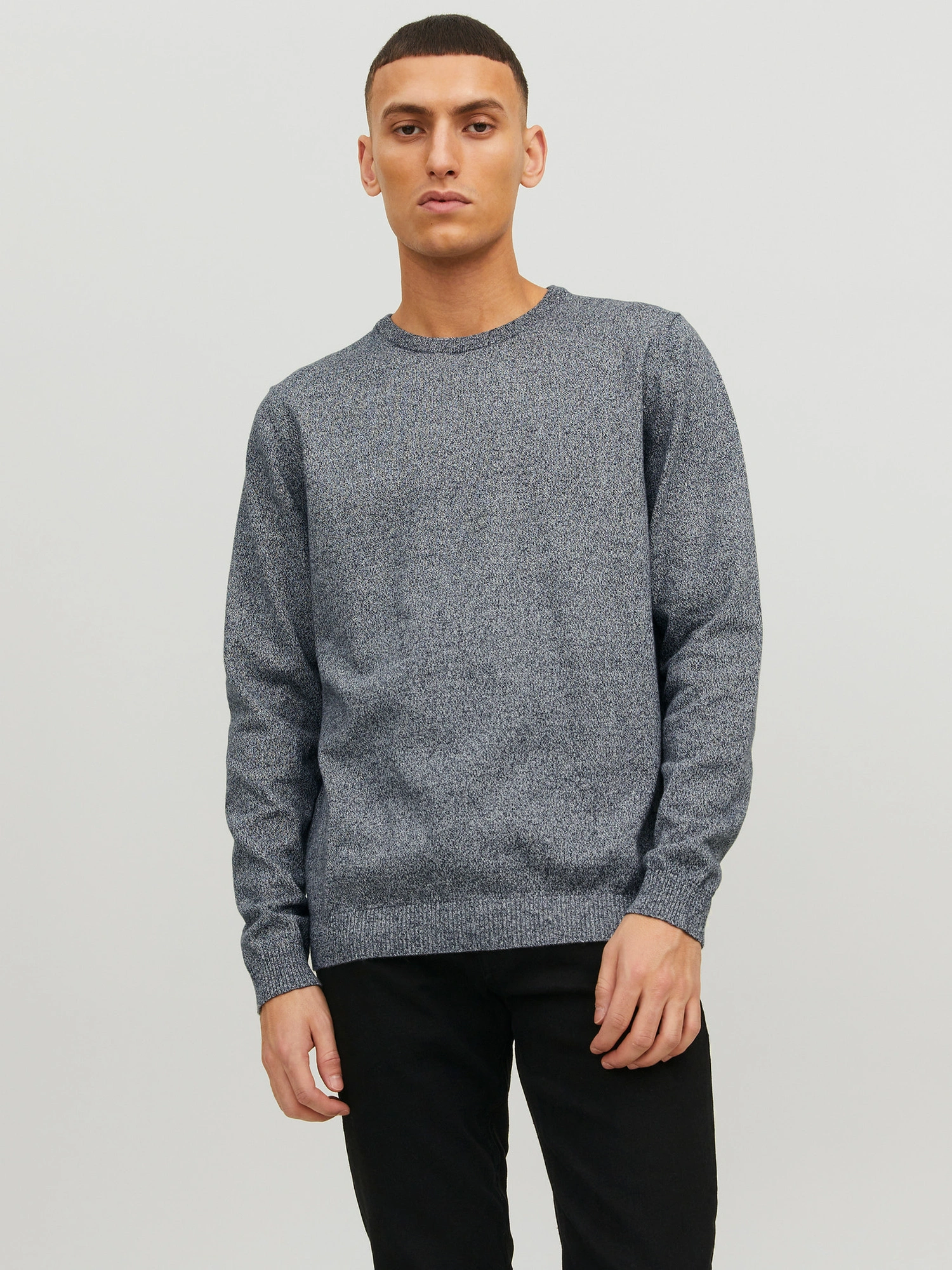 Jack & Jones JJEBASIC KNIT CREW NECK NOOS Pullover Navy Blazer Twisted