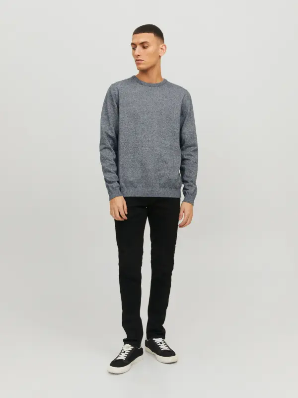 Jack & Jones JJEBASIC KNIT CREW NECK NOOS Pullover Navy Blazer Twisted