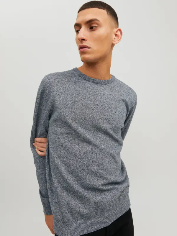 Jack & Jones JJEBASIC KNIT CREW NECK NOOS Pullover Navy Blazer Twisted