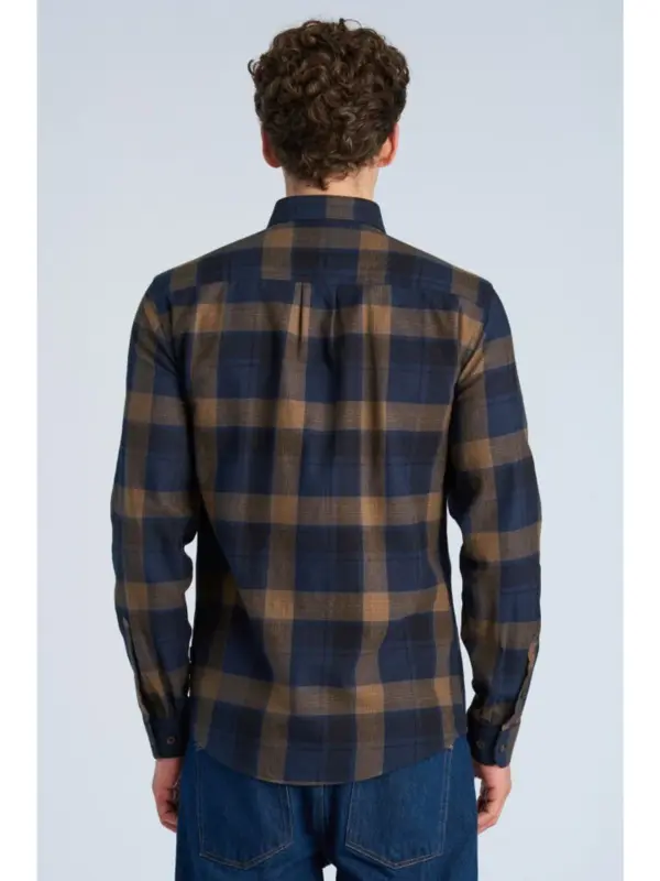 Lindbergh Checked Brushed Shirt Navy