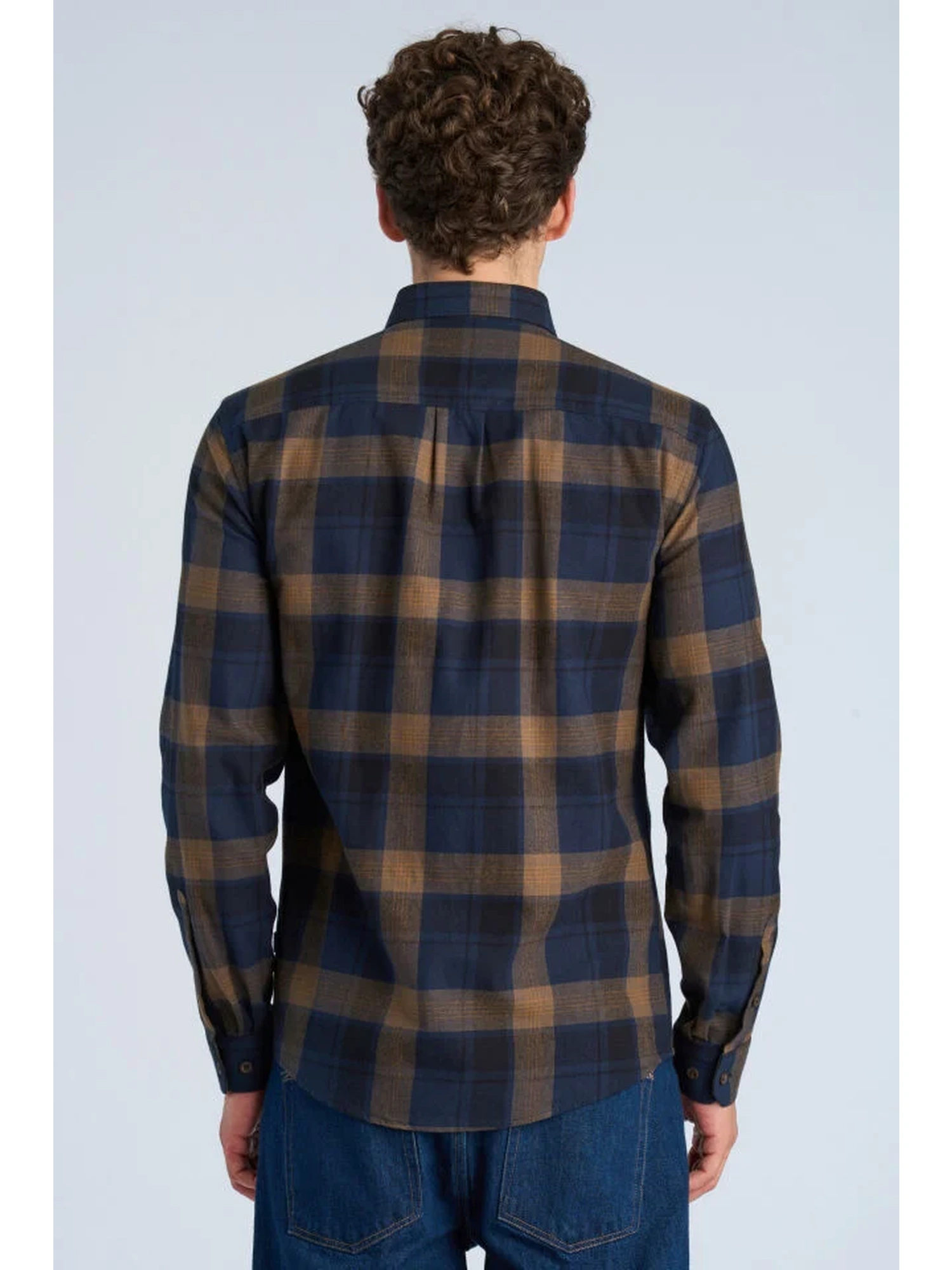 Lindbergh Checked Brushed Shirt Navy