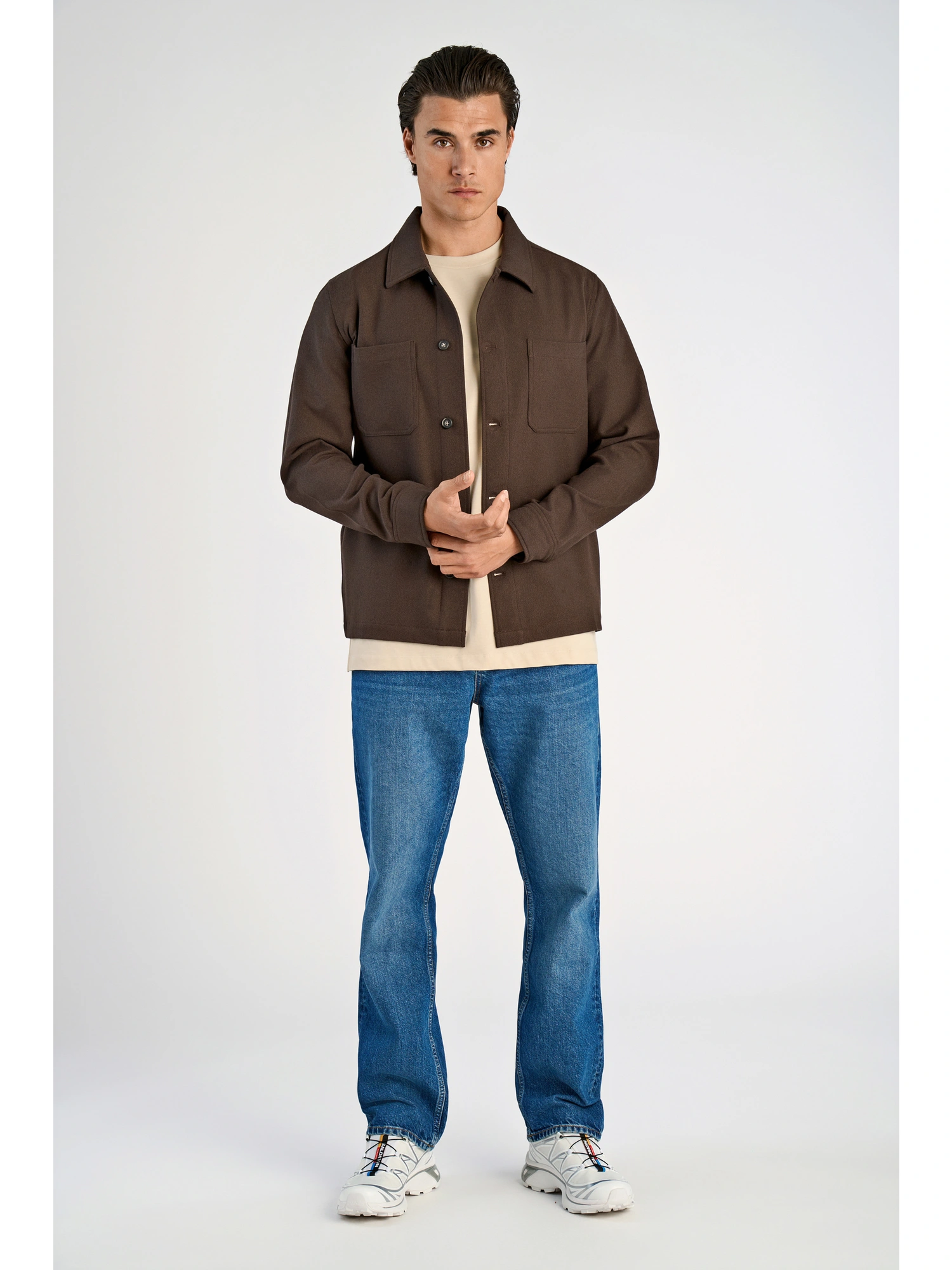 Lindbergh Superflex Overshirt Brown Melange