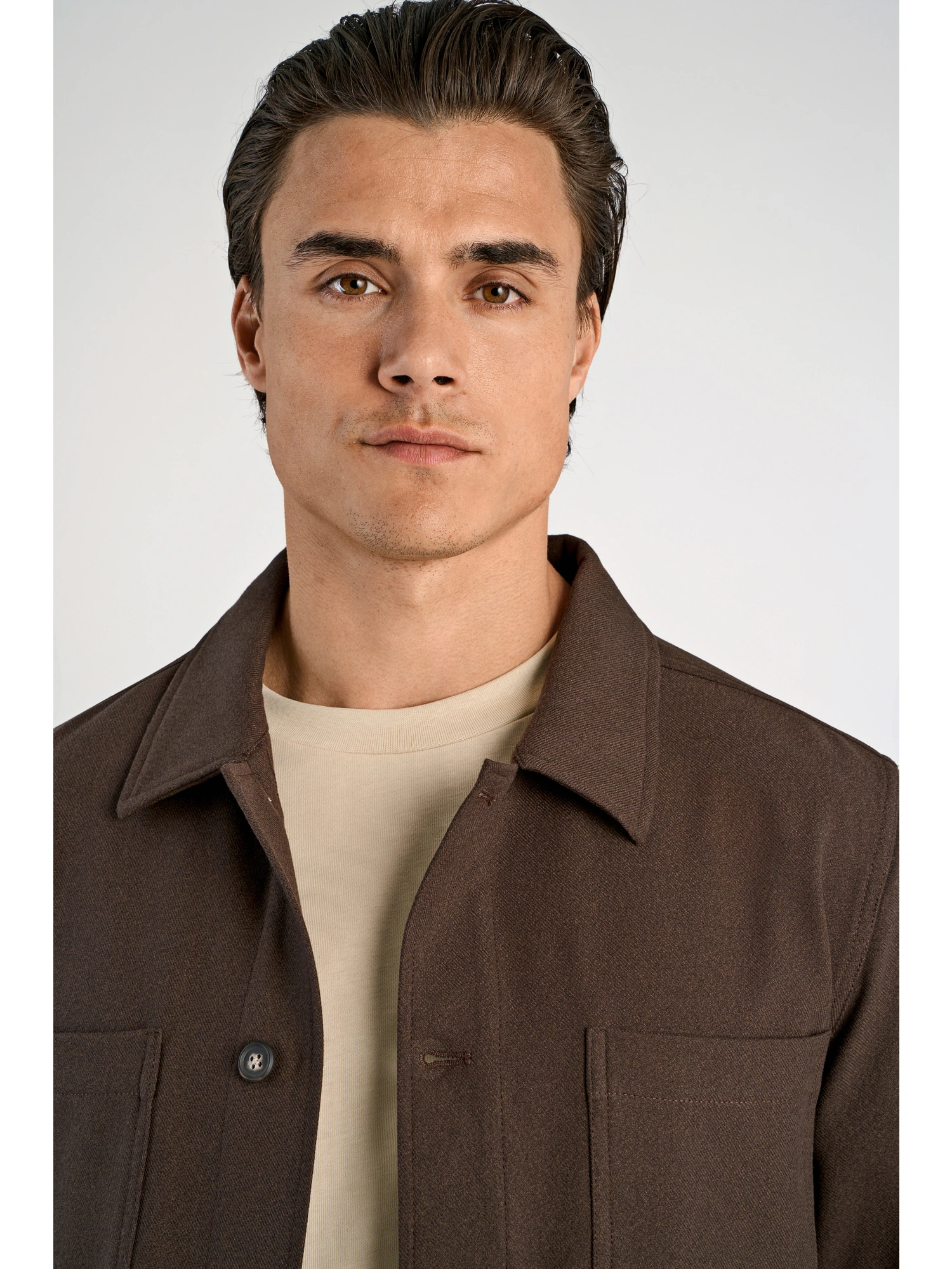 Lindbergh Superflex Overshirt Brown Melange