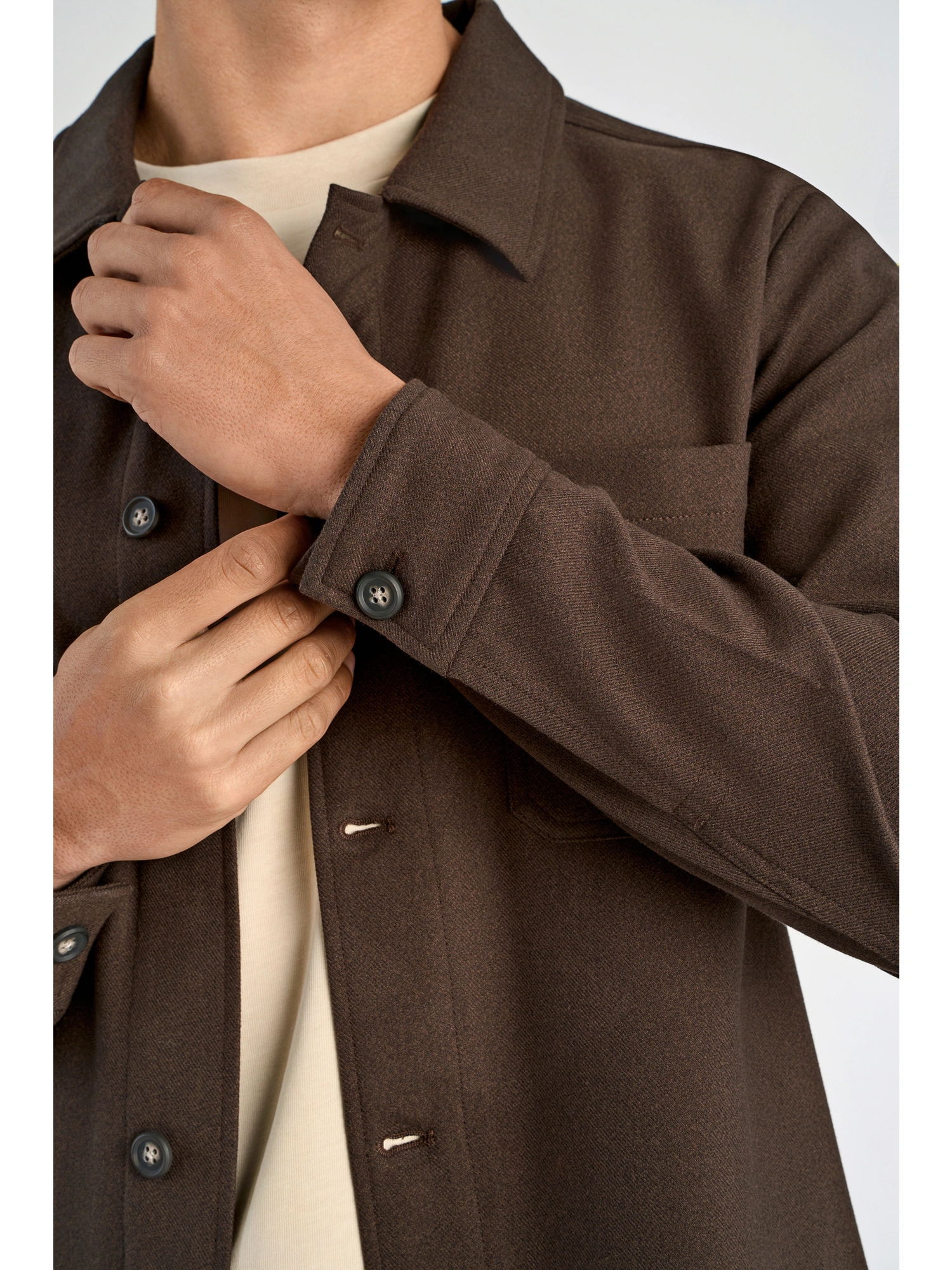 Lindbergh Superflex Overshirt Brown Melange