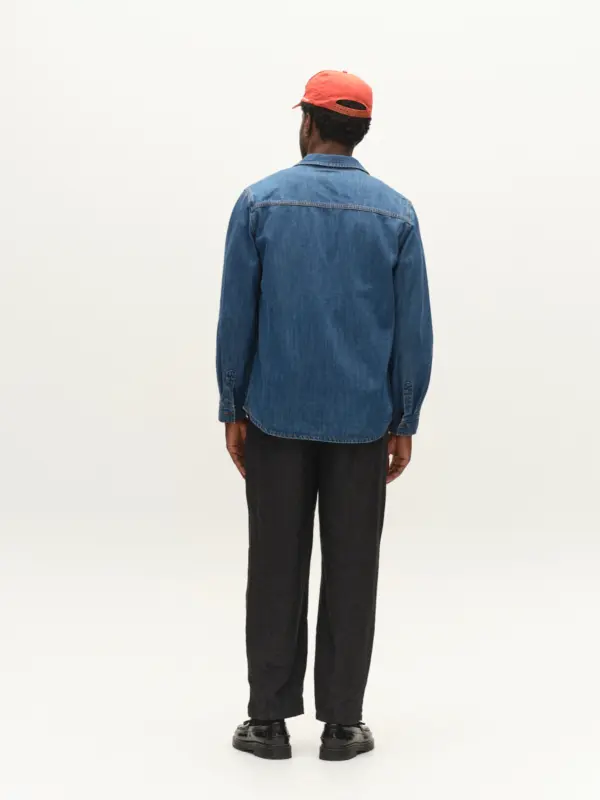 GABBA Sven Reg Wish Shirt L/S Mid Blue Denim