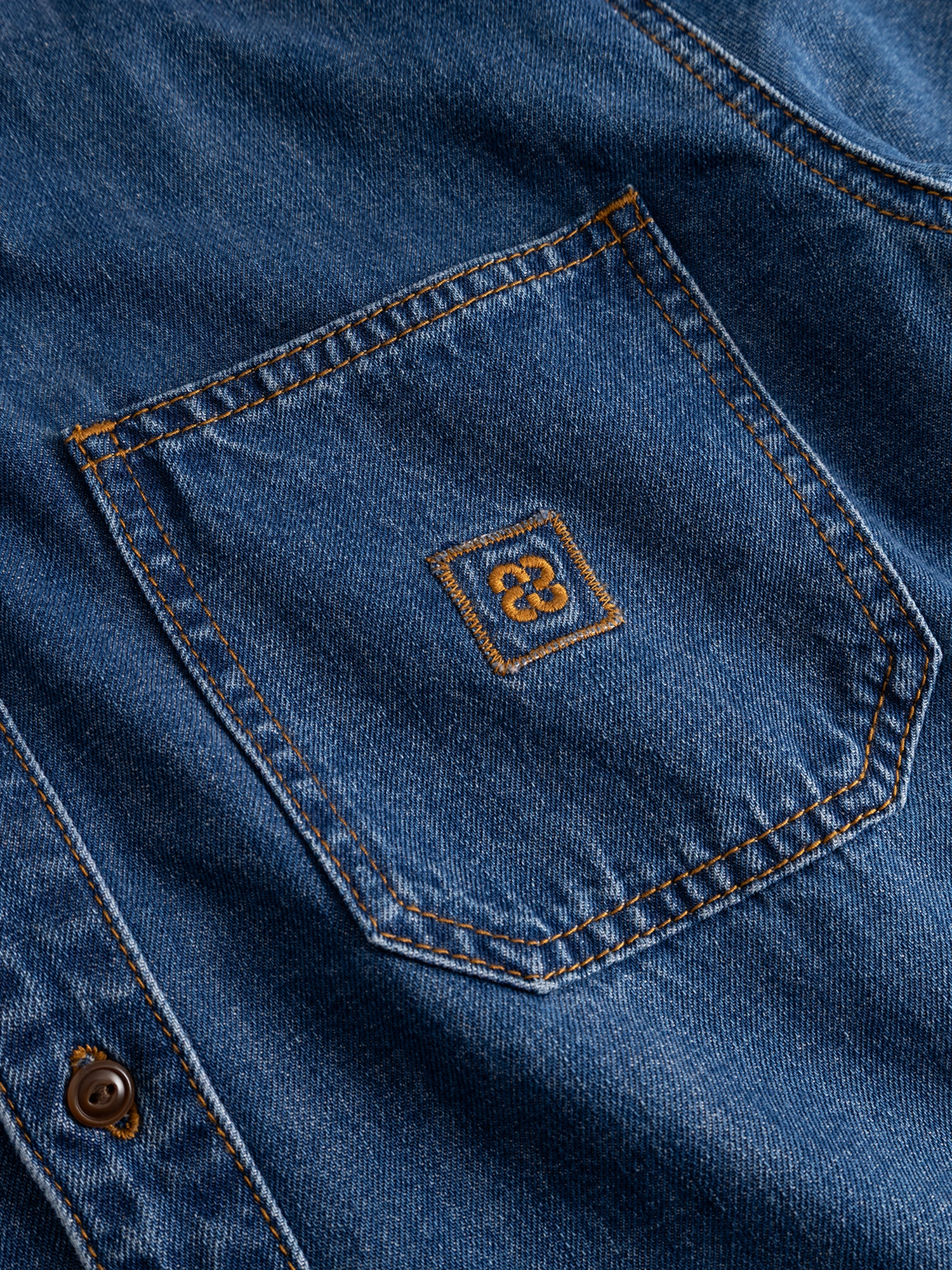 GABBA Sven Reg Wish Shirt L/S Mid Blue Denim