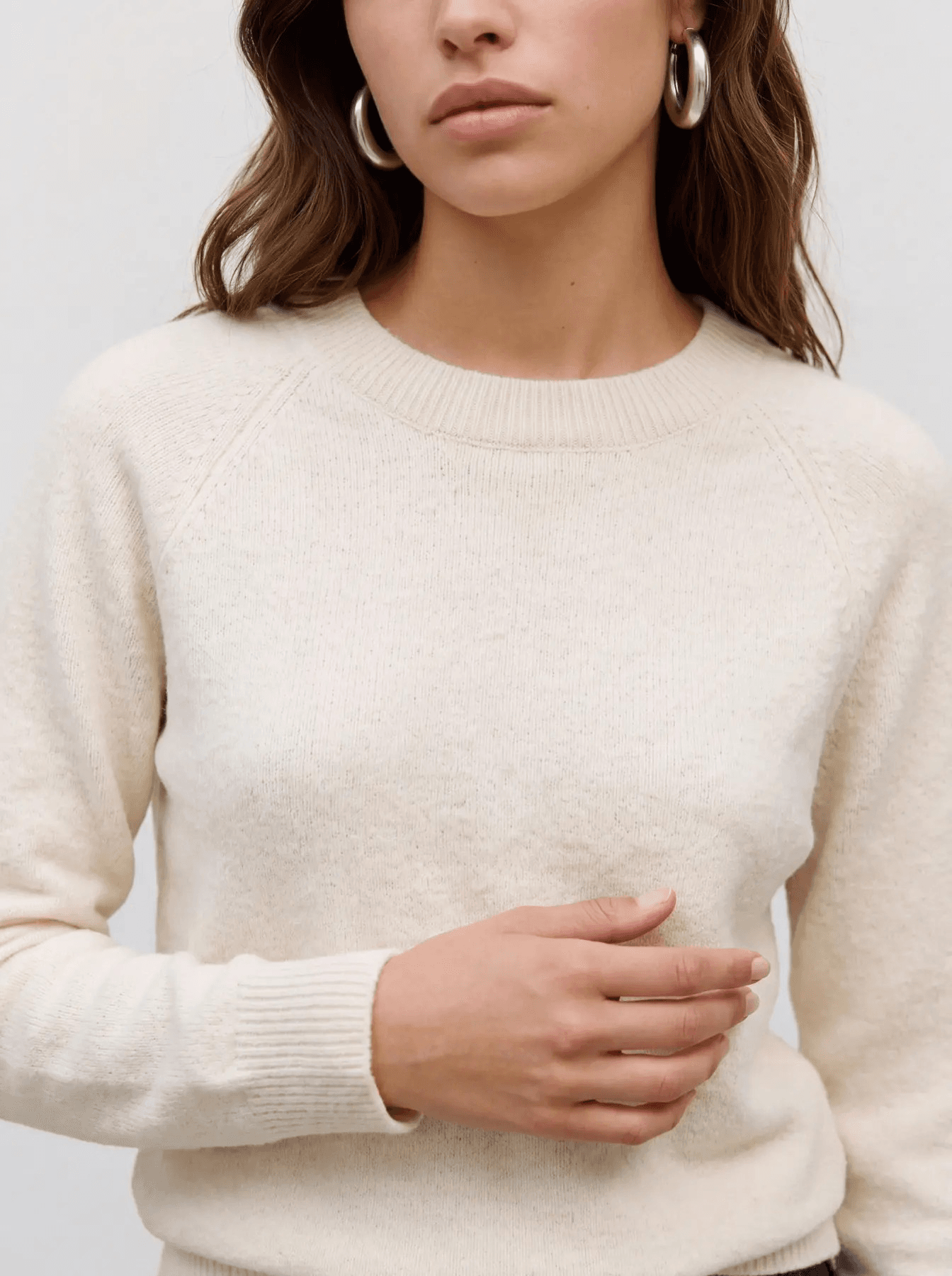 VERO MODA VMDOFFY LS O-NECK Pullover Birch MELANGE