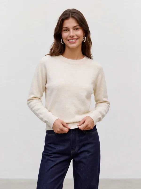 VERO MODA VMDOFFY LS O-NECK Pullover Birch MELANGE