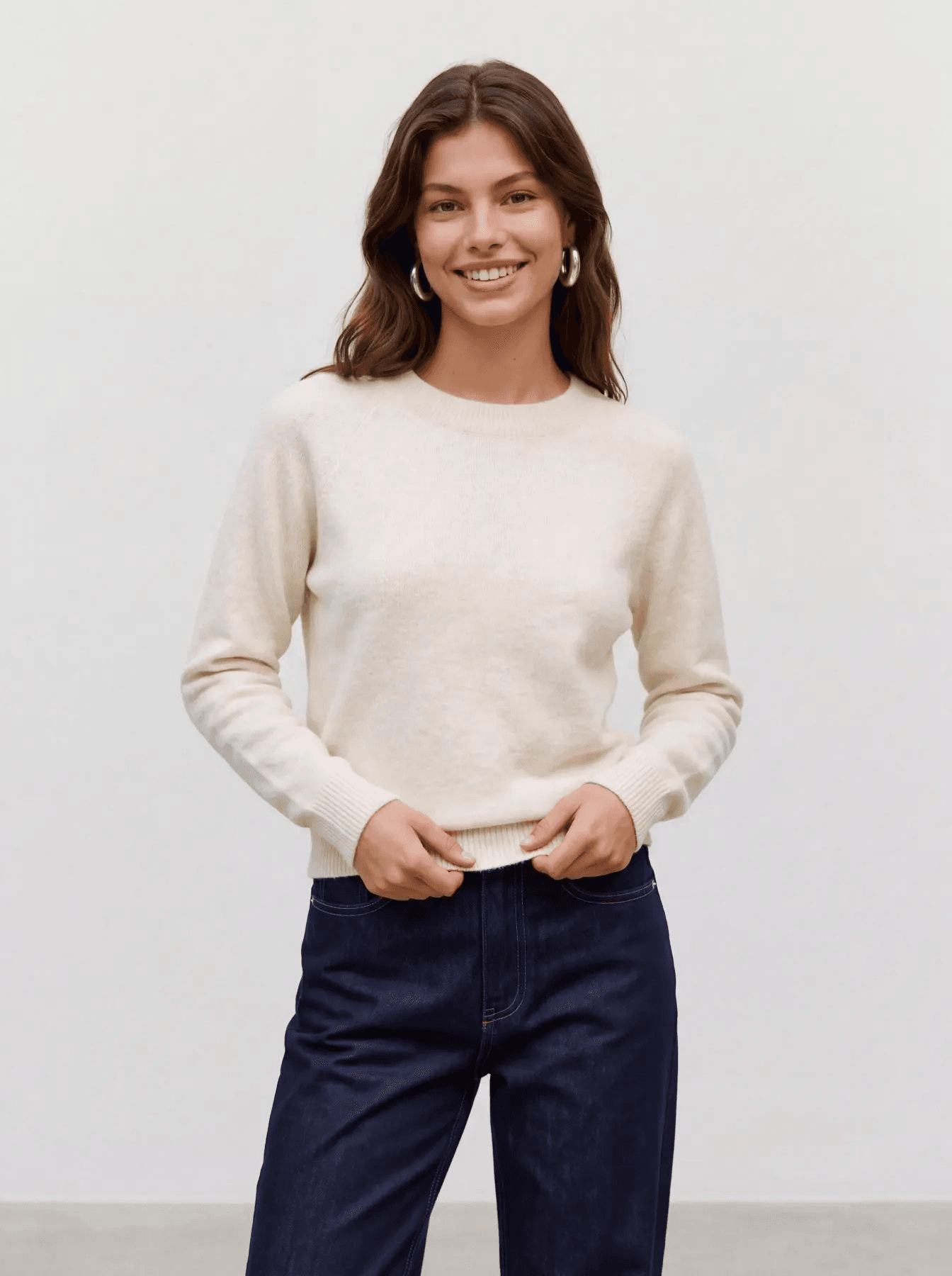 VERO MODA VMDOFFY LS O-NECK Pullover Birch MELANGE