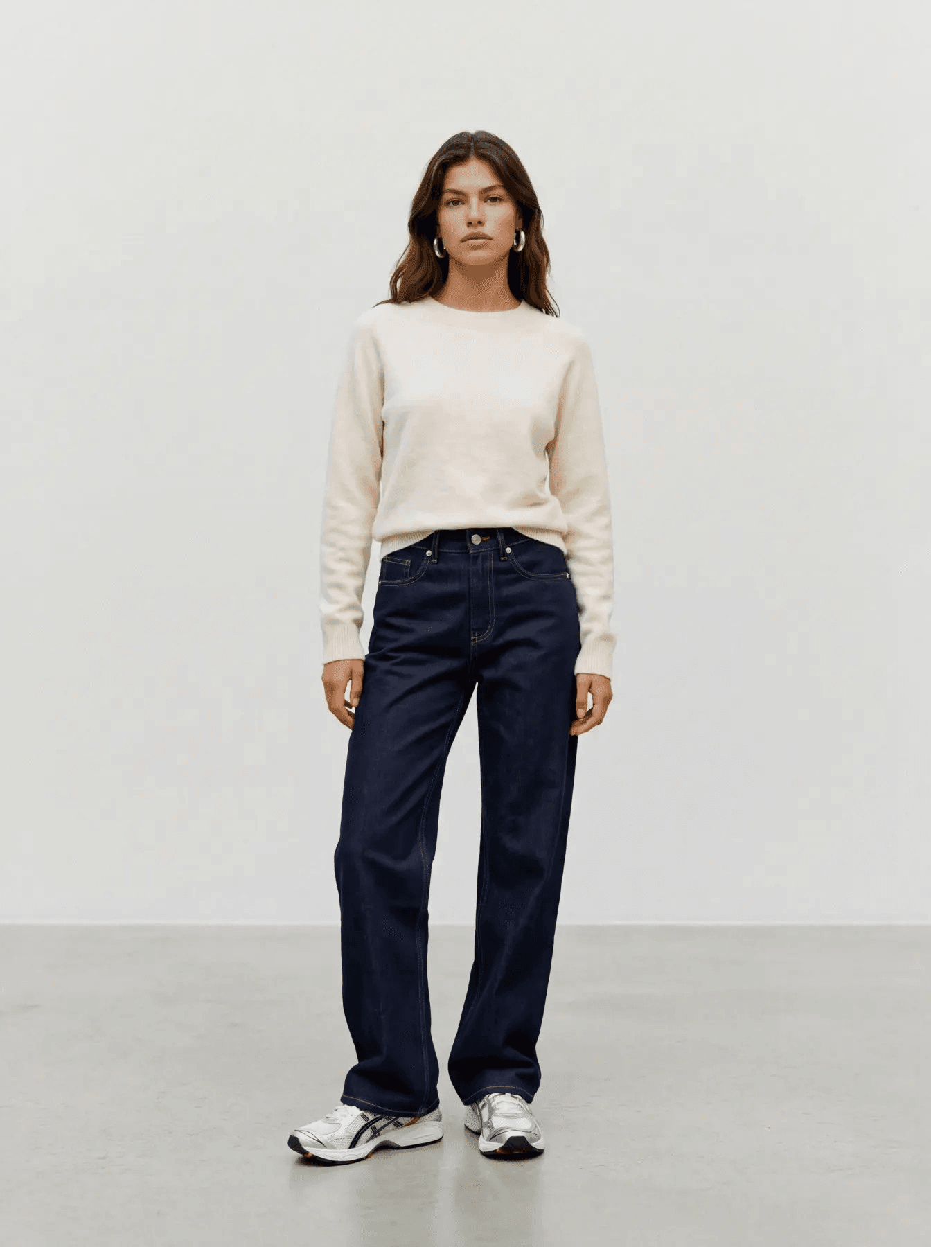 VERO MODA VMDOFFY LS O-NECK Pullover Birch MELANGE