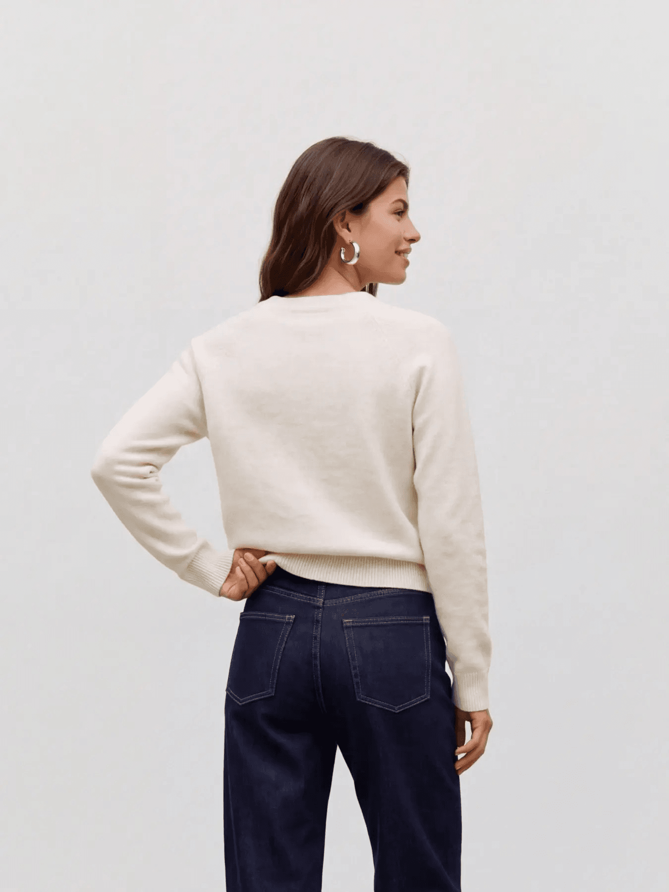 VERO MODA VMDOFFY LS O-NECK Pullover Birch MELANGE