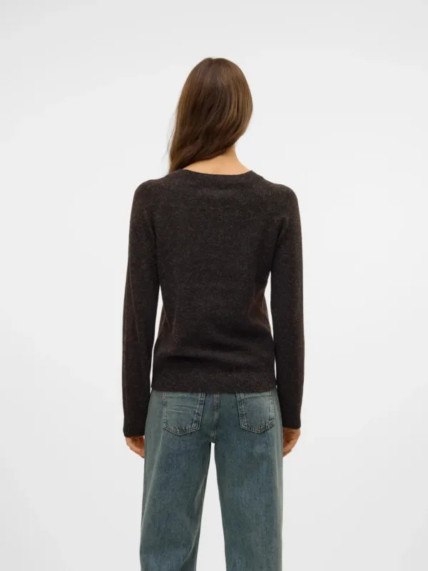 VERO MODA VMDOFFY LS O-NECK Pullover Chocolate Torte W BLACK MELANGE