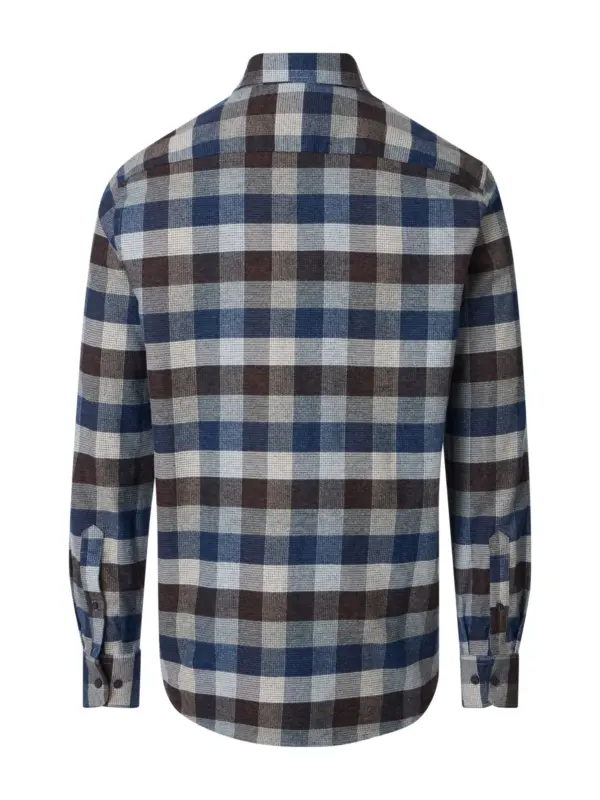 CASAMODA Casual Ternet Flannel Langærmet skjorte Blue