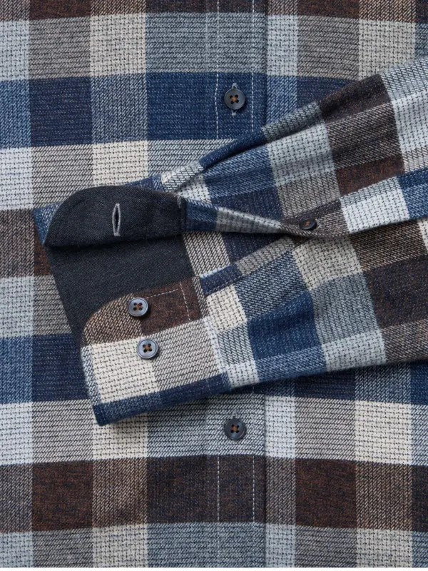 CASAMODA Casual Ternet Flannel Langærmet skjorte Blue