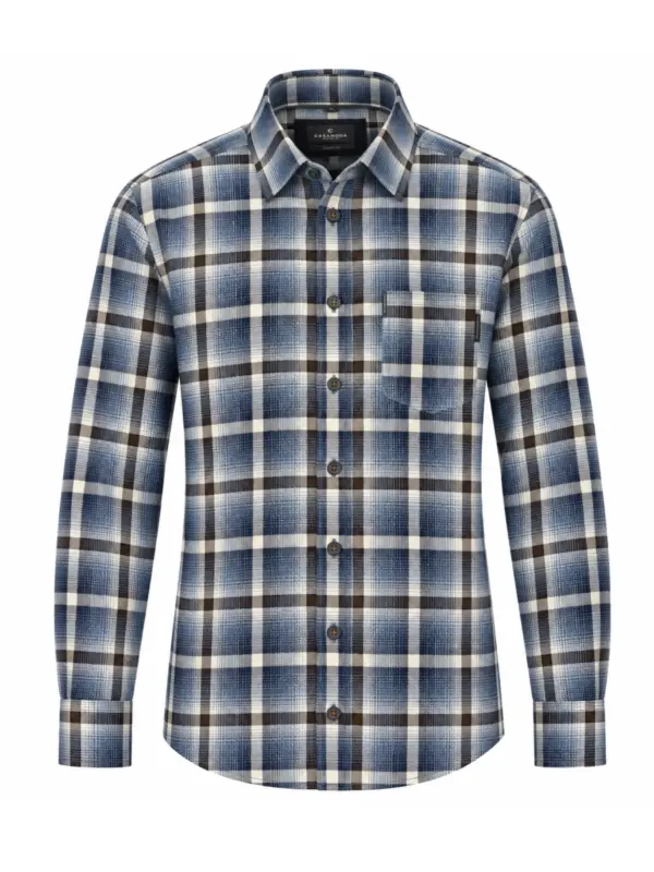 CASAMODA Casual Ternet Langærmet Skjorte Blue