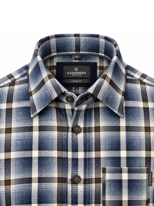 CASAMODA Casual Ternet Langærmet Skjorte Blue