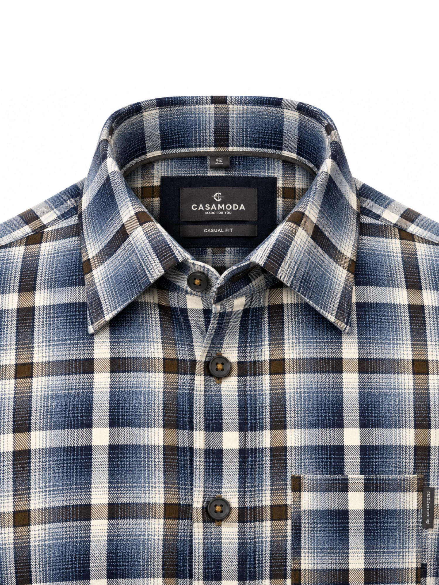 CASAMODA Casual Ternet Langærmet Skjorte Blue