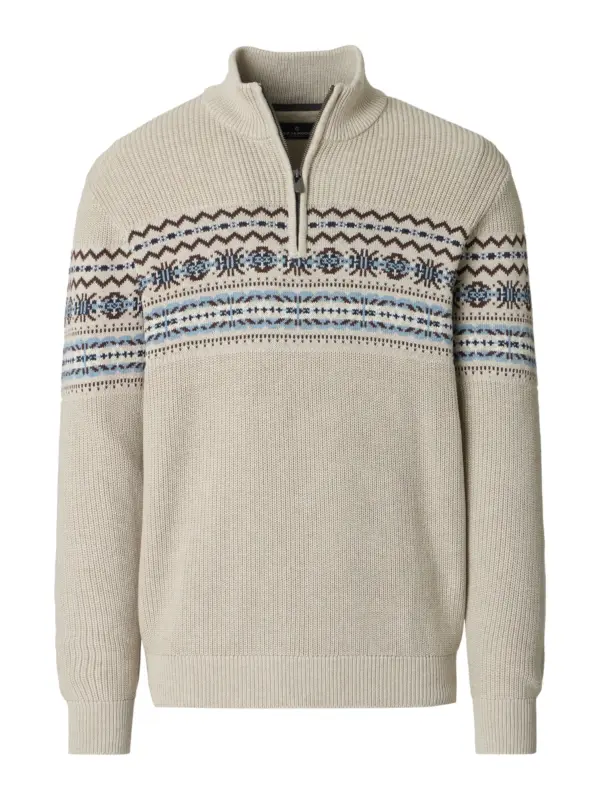 CASAMODA Half Zip Knit Pullover Pure Cashmere