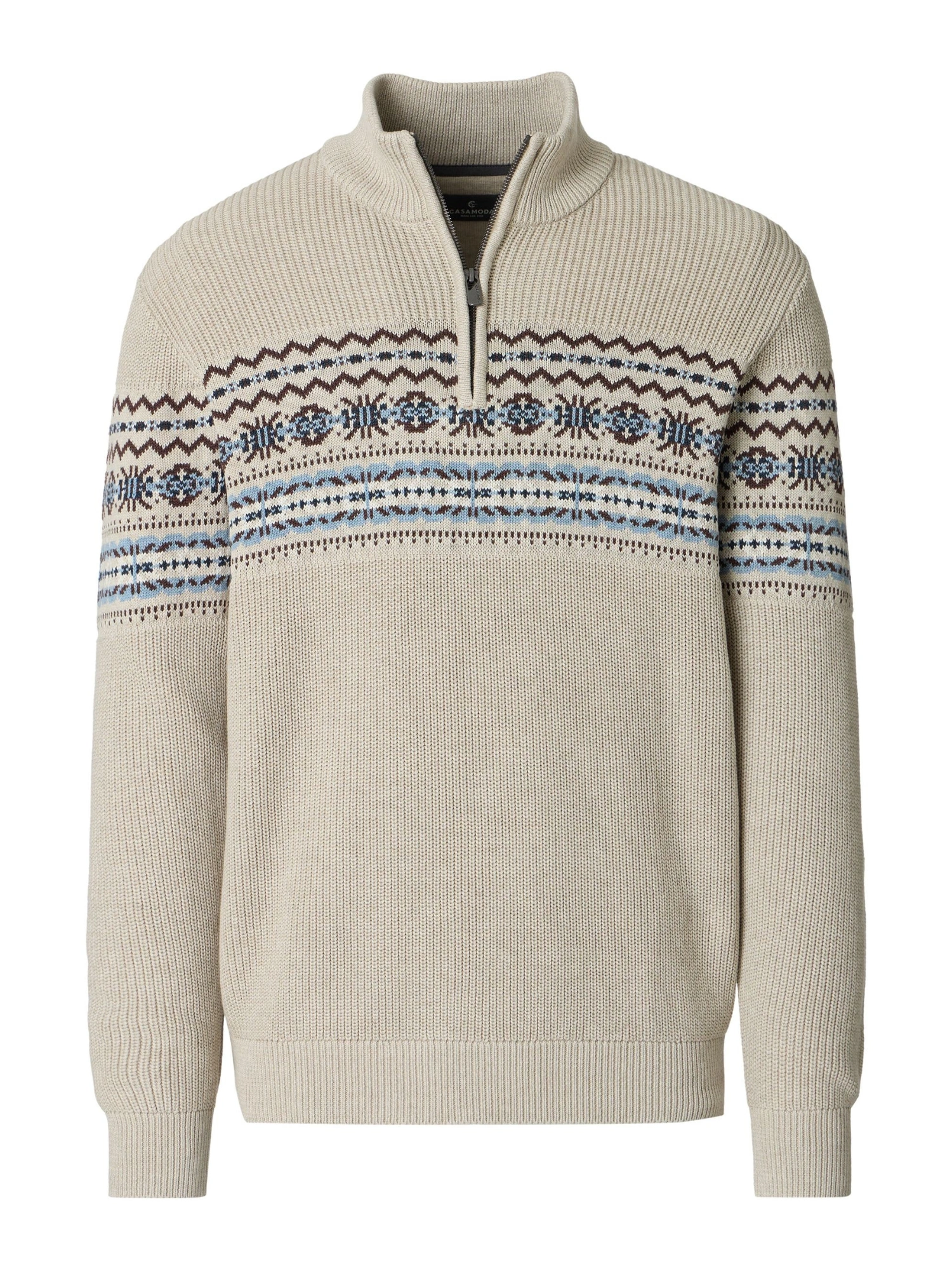 CASAMODA Half Zip Knit Pullover Pure Cashmere