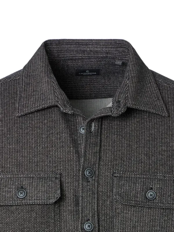 CASAMODA Stretch Overshirt Black Beauty