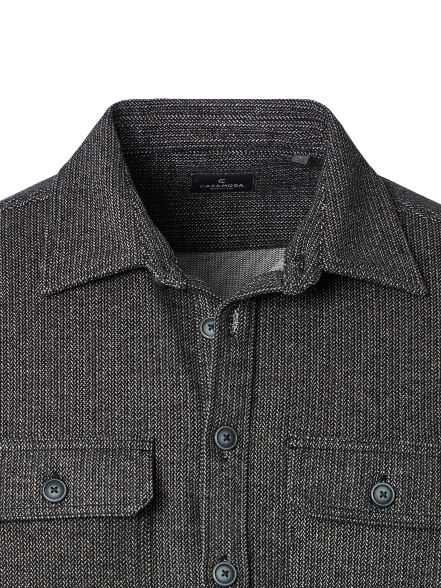 CASAMODA Stretch Overshirt Black Beauty