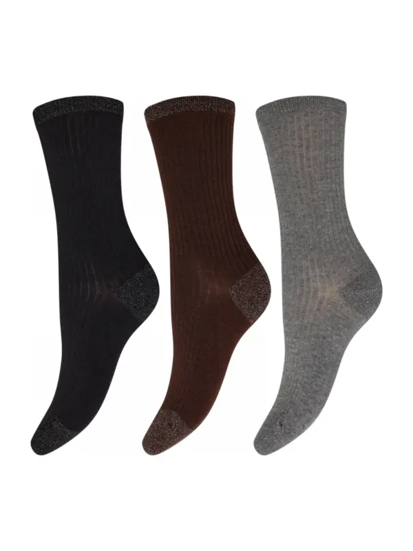 DECOY Cotton 3-pack Ankelstrømpe MULTICOLOUR