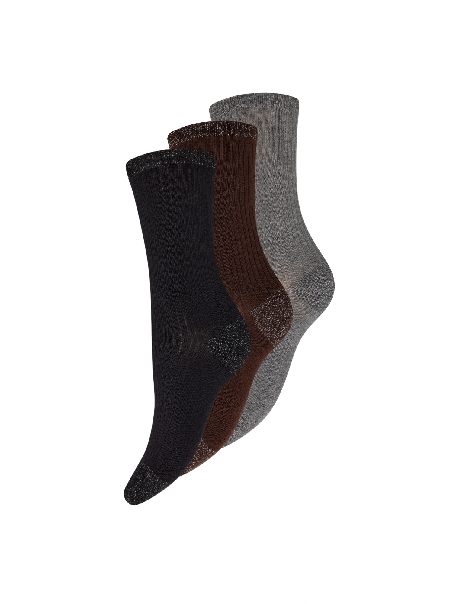 DECOY Cotton 3-pack Ankelstrømpe MULTICOLOUR