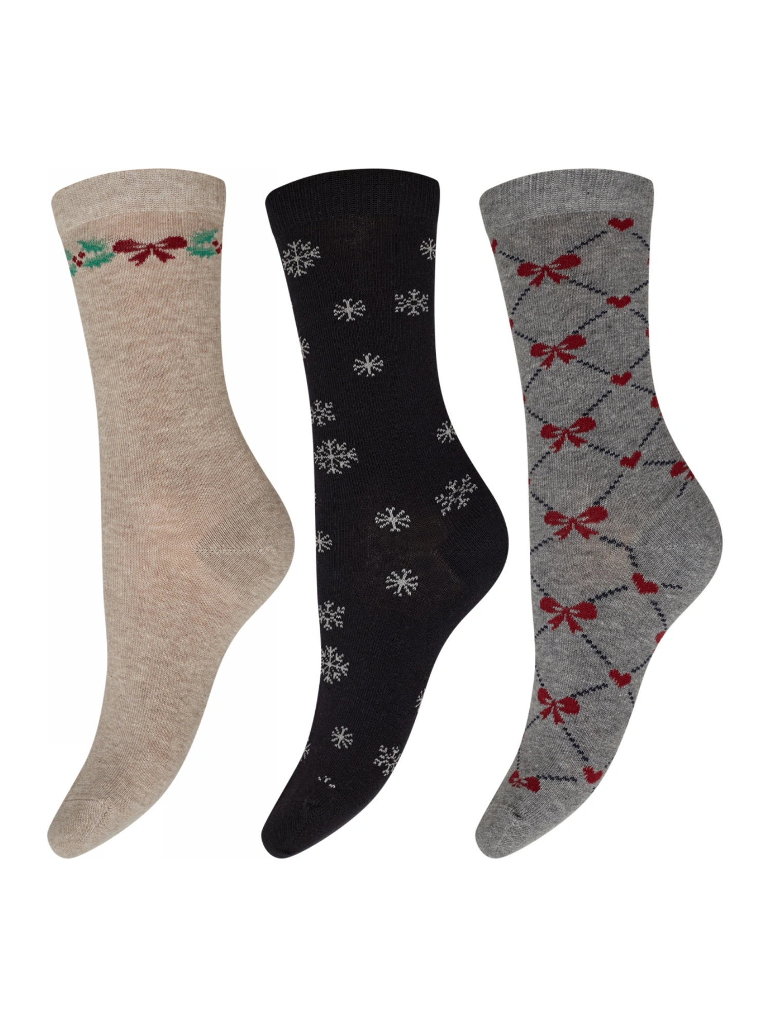 DECOY Cotton 3-pack Ankelstrømpe MULTICOLOUR